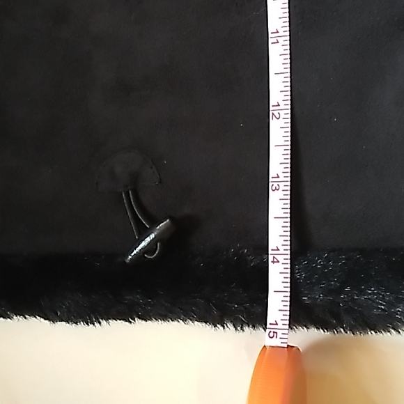 European black vegan suede and fur leg warmers - Picture 9 of 11